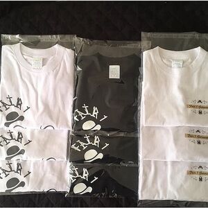 White and Black Short Sleeve Tee